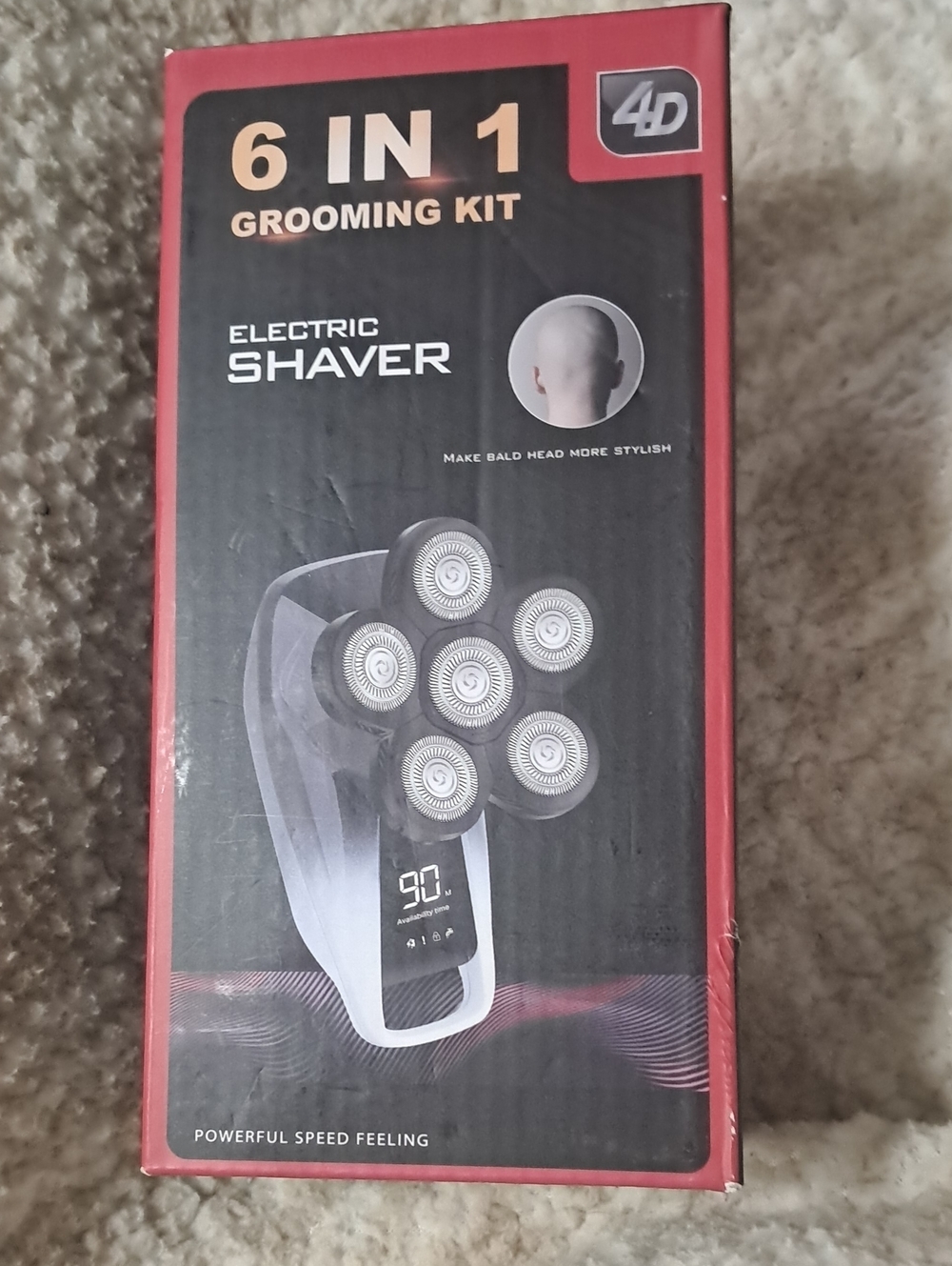6-in-1 Electric Shaver Grooming Kit - Black and Red
